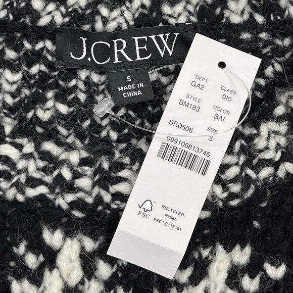 J.Crew Jacquard Snowflake Sweater Sz S New $168 Relaxed Chunky Knit Wool Alpaca - Picture 7 of 10